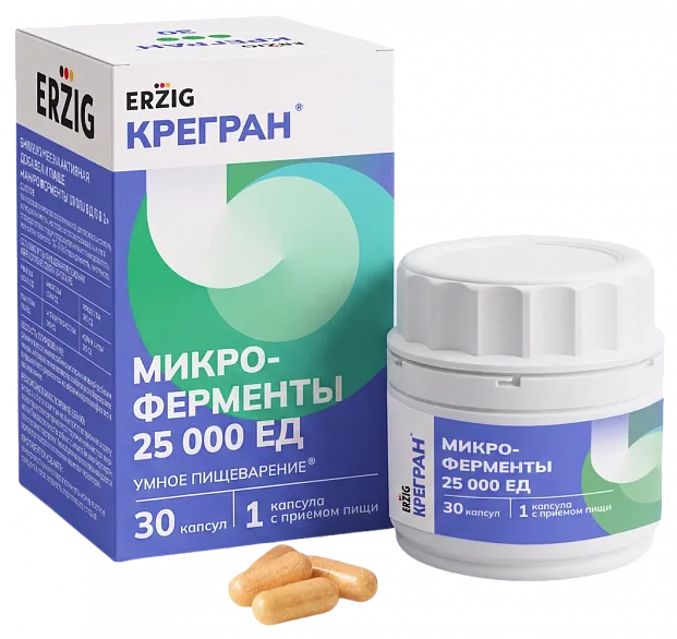 картинка КРЕГРАН<sup>®</sup> МИКРОФЕРМЕНТЫ 25000ЕД